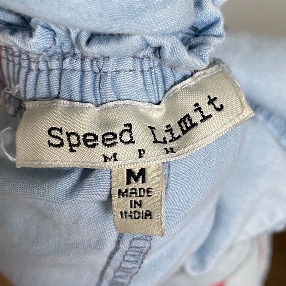 SPEED Limit MPH Off the shoulder embroidery top - Picture 6 of 8